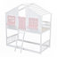 Lit superposé simple au dessus d'un lit simple avec toit-933706823