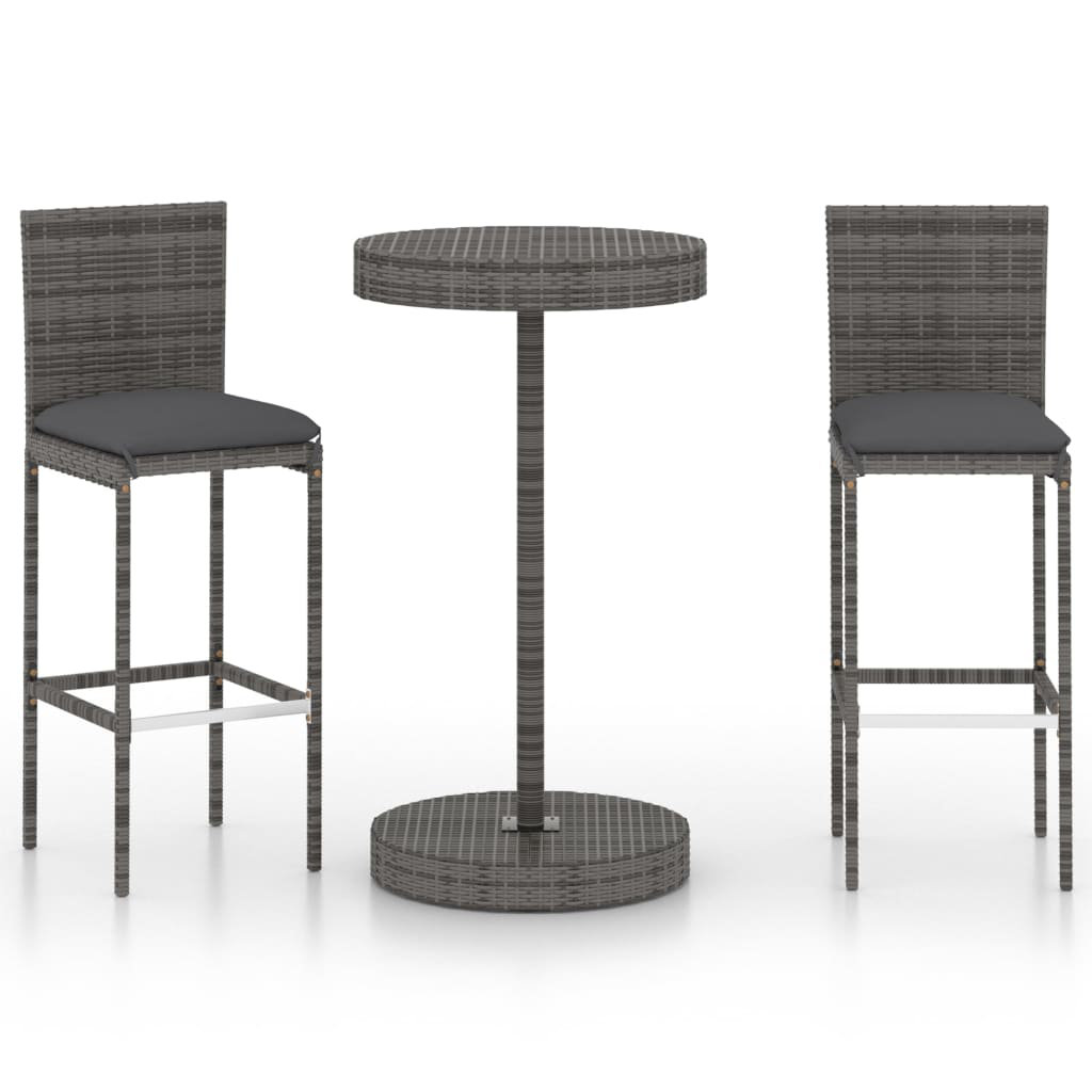 VidaXL Patio Bar Set Outdoor Bistro Set Bar Stool Bistro Table Poly