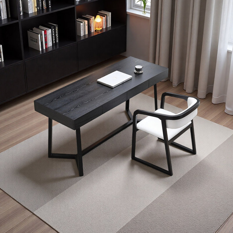 Bureau haut de gamme noir de luxe, H 29,52 po x l 78,74 po x P 31,49 po