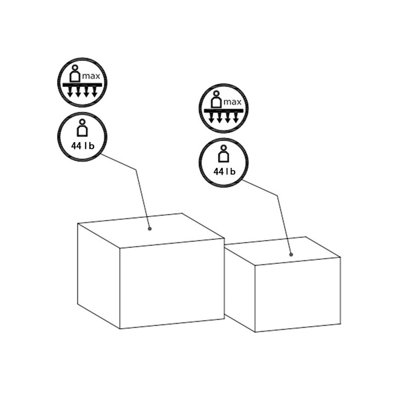 Faux Marble Nesting Coffee Tables - Set of 2 Modern Square Side Tables for Living Room, No Assembly Needed,Marble Black