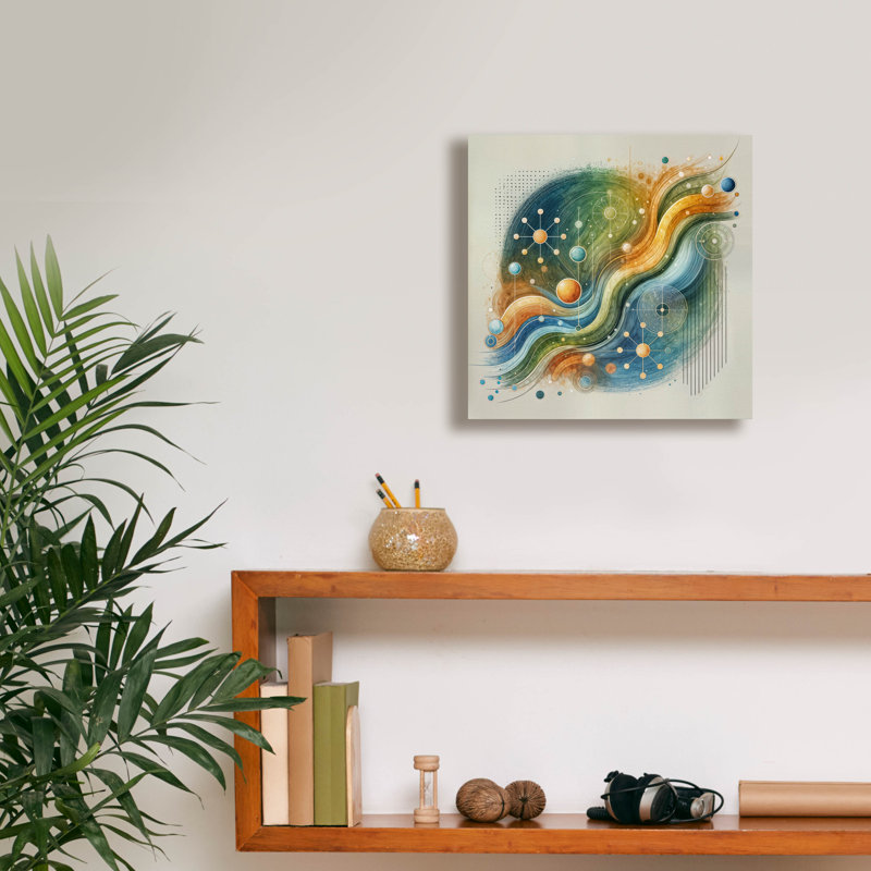 Art abstrait mural par Rey Klimt, H 12 po x l 12 po