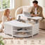 Table basse à plateau relevable cannelé avec rangement et prise de courant 35,4 po Tonicia-1751529347