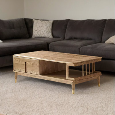 Solid Wood Top Coffee Table