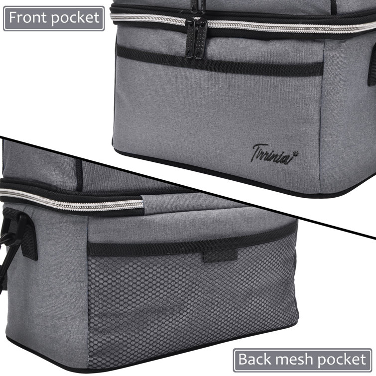  Large Insulated Lunch Bag for Women Men, 10L Leakproof Thermal  Reusable Lunch Box for Adult by Tirrinia, Tall Meal Prep Lunch Cooler Tote  for Office Work, Light Grey: Home & Kitchen