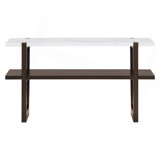 Narrow Console Table With Marble-Effect Top, Retro Entryway Table With Open Shelf, Sofa Table For Entryway, Hallway And Living Room