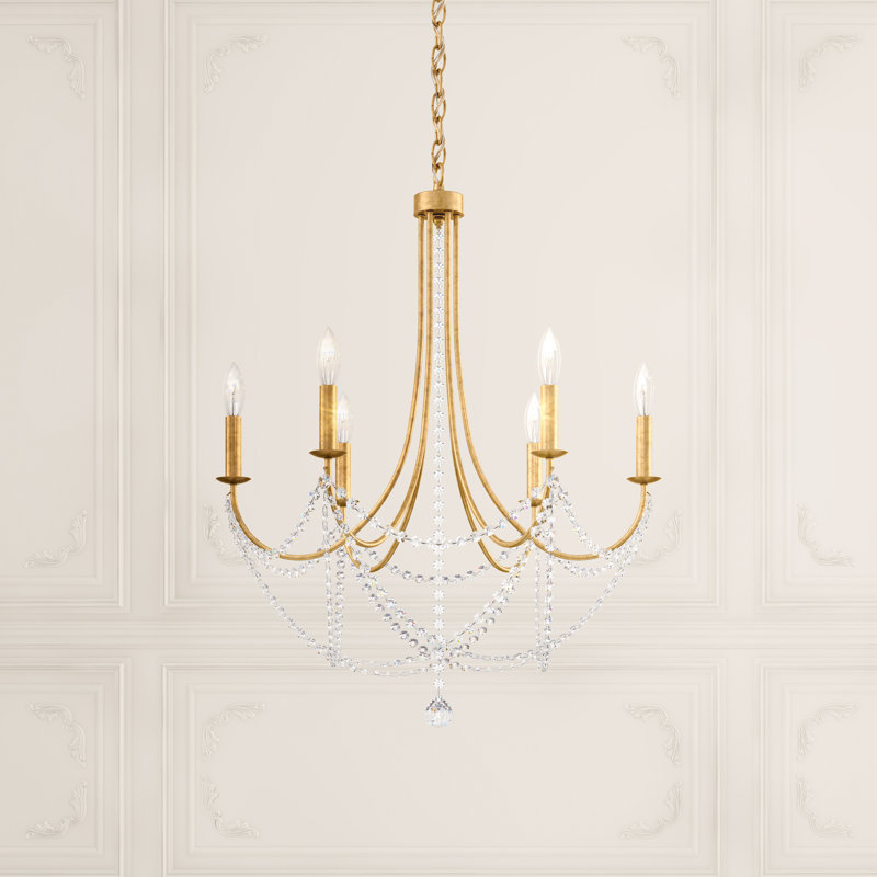Verdana 6 - Light Chandelier, Heirloom Gold