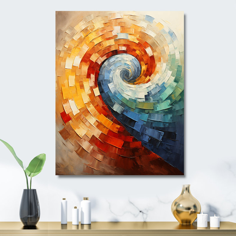 Solitaire en spirale arc coloré arc-en-ciel I - abstrait spirales en métal, H 40 po x l 30 po x P 1,5 po