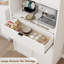 Garde-manger cannelé 70 po avec comptoir, portes et tiroir, armoire de rangement haute autoportante 70 po-1840877142