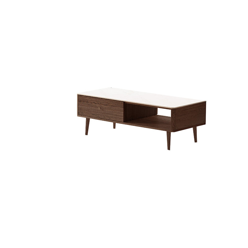 American style light luxury coffee table, 17.72" H x 53.15" L x 23.62" W, Walnut