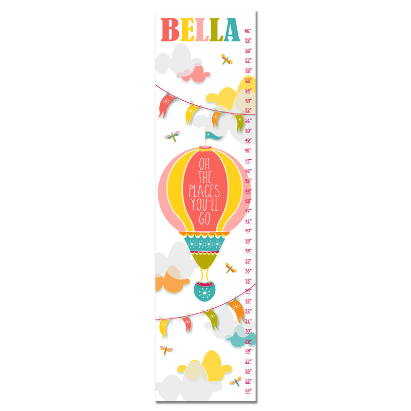 Tableau de croissance personnalisé Oh the places you go hot air balloon, Oui