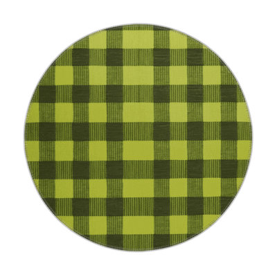 Tapis d'intérieur et d'extérieur à carreaux vert
