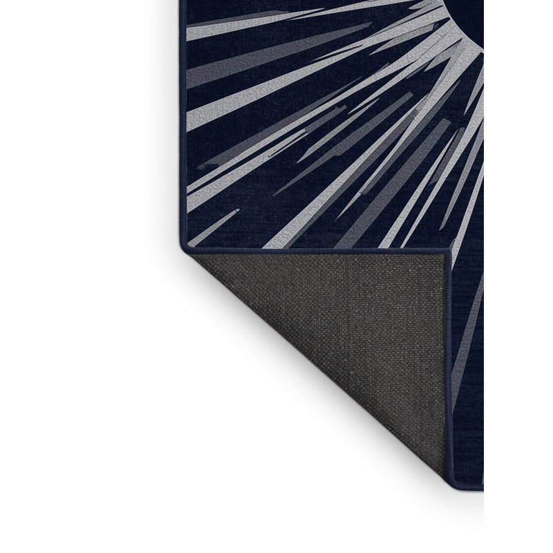 Tapis bleu doux et moelleux Evart Bold & Eclectic, 6 X 9