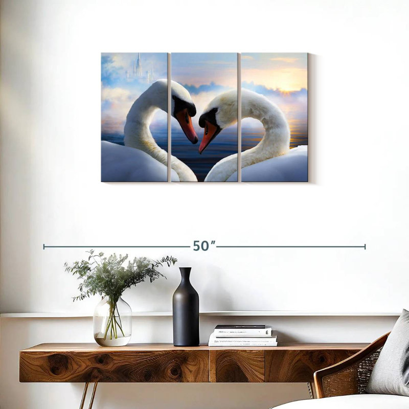 Swan Romance, 20" H x 33" W