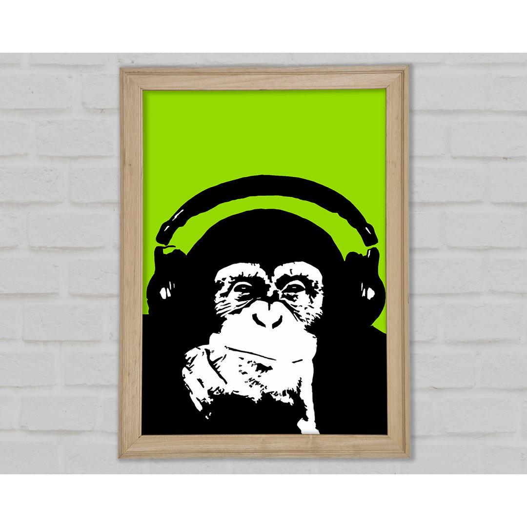 Monkey Dj Gerahmter Druck