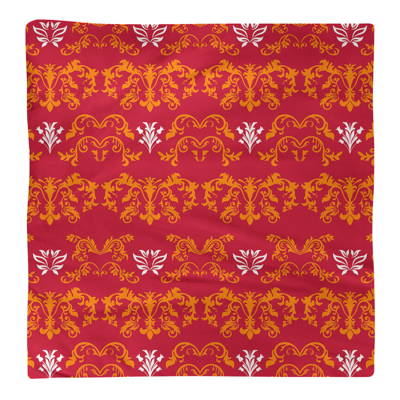 Serviette Tampa Bay, Orange; rouge; blanc, Coton, l 10 po x L 10 po