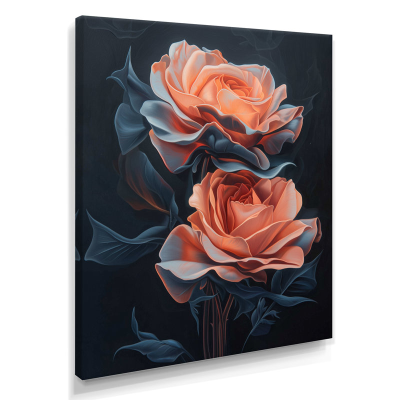 Ora - salon d'art mural floral, H 40 po x l 30 po, Toile tendue, Ne s’applique pas