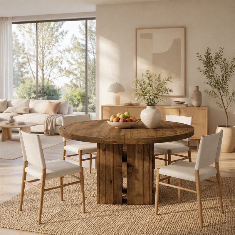 with Solid Wood Base Dining Table