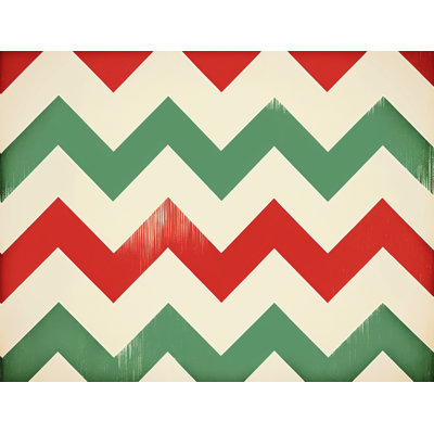 Chevron Bedding Pattern Duvet Cover Green/Red