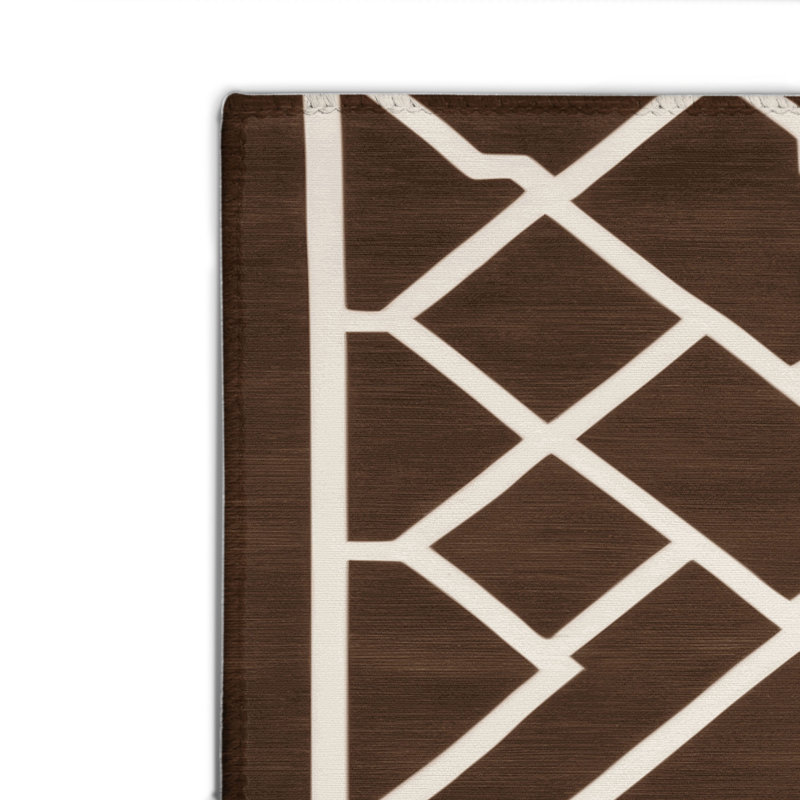 Tapis brun intérieur et extérieur Trellis, Rectangulaire 2 pi x 3 pi