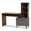 Bureau de rangement moderne et contemporain en bois noyer et gris foncé Caple