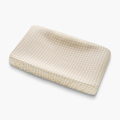 Picnic Gingham Changing Pad Cover, Beige