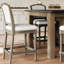 Tabouret de bar à hauteur de comptoir gris patiné de 26 po avec dossier rembourré, texturé, dans la salle à manger et la table de pub Tabouret de 26 po, gris, siège pour la cuisine
