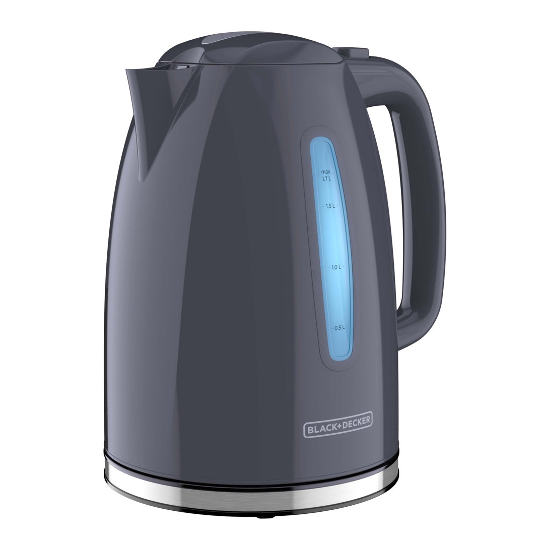 BLACK+DECKER 1.7L Cordless Electric Kettle, KE1555GY, Water Window, Rapid Boil, Auto Shutoff, Grey BLACK+DECKER