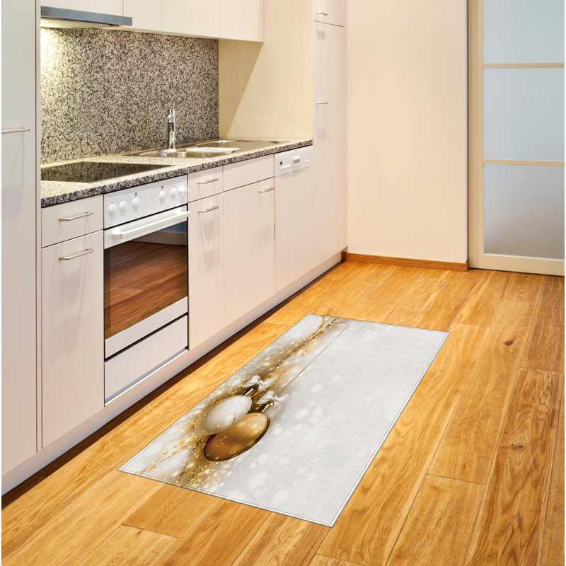 Flatweave Gold Area Rug, Rectangle 2'7" x 5'
