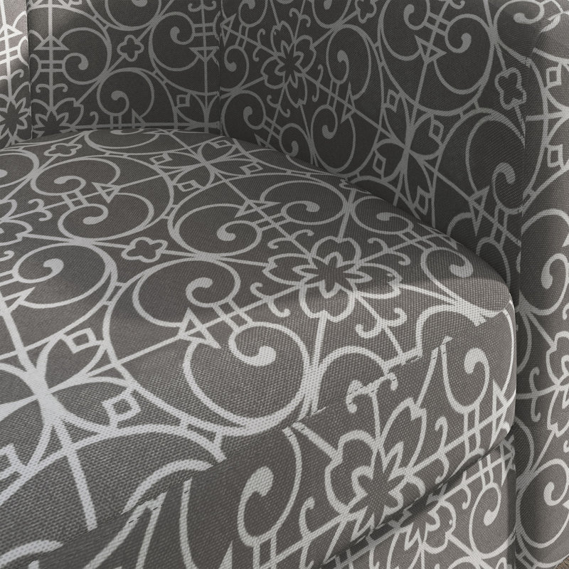 Fauteuil demi-tonneau de 26,77 po Munson, Gris / lin blanc