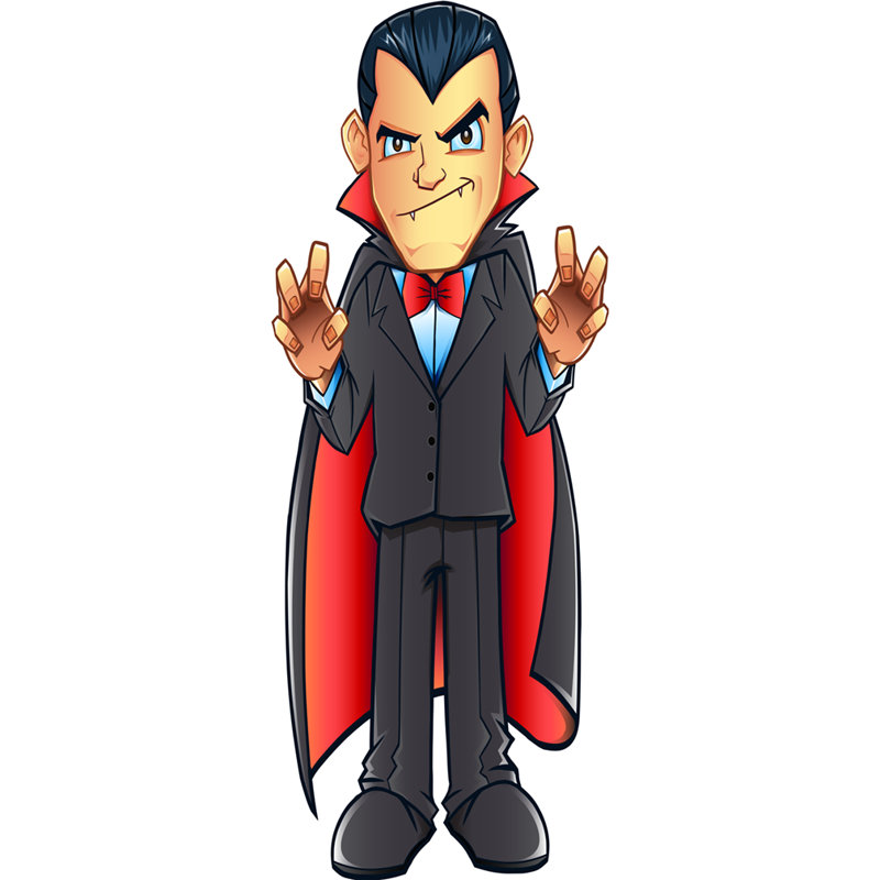 Caricature de Dracula en carton debout