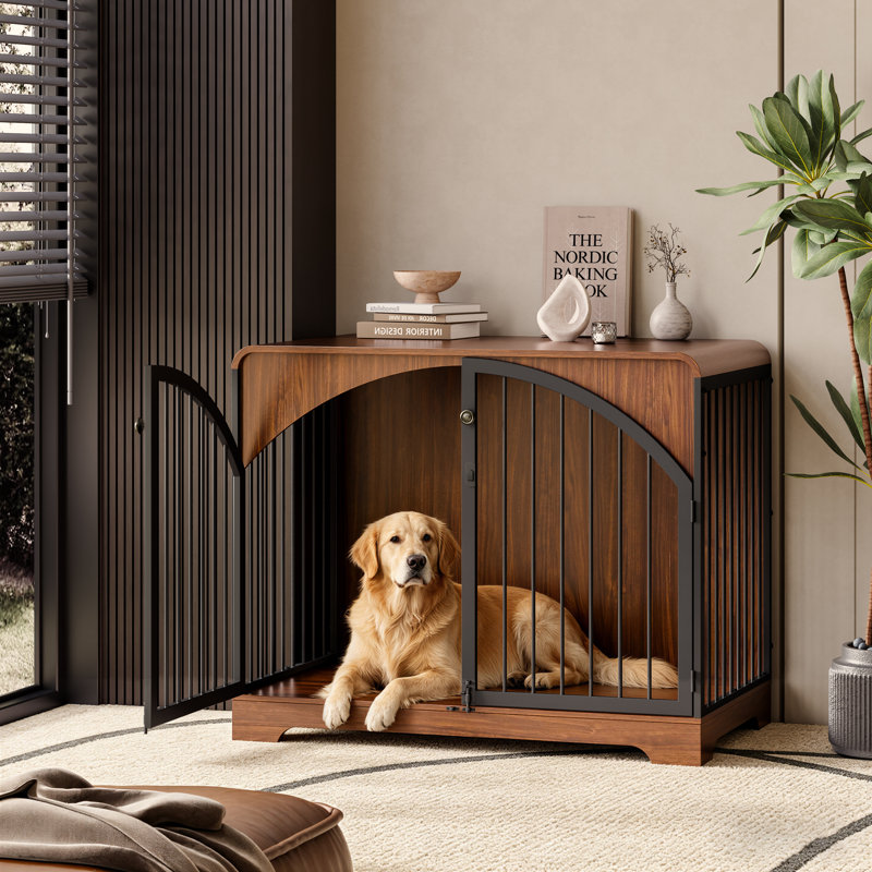 Cage pour chien, Brun, Grand (H 33,38 po x l 40,2 po x P 23,6 po)