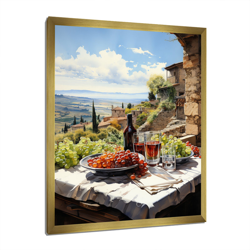 Vineyard Rendezvous In Rioja II - Vineyard Wall Art, H 40 po x l 30 po x P 1,5 po, Cadre doré simple