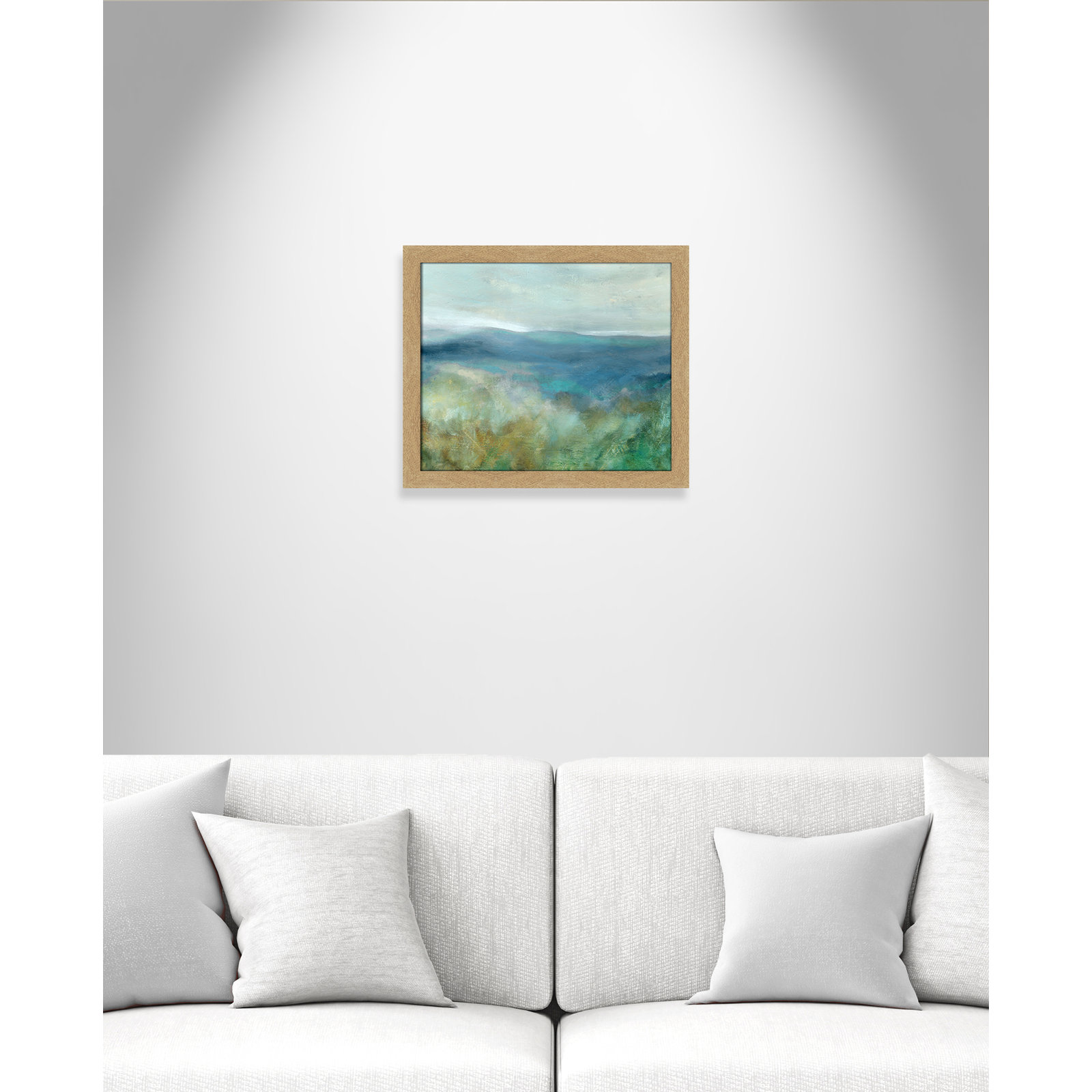 Adamsville "Blue Mountain Overlook" Painting, Natural Framed, 17" H x 20" W x 1.12" D