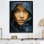 «Blue Indigo Iman Portrait», reproduction d'art sur toile_105777