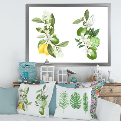 Bouquets de branches de citronnier en fleurs - Impression sur toile