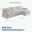 Ensemble de canapé en L 3 places avec repose-pieds mobile et 3 coussins-330895711
