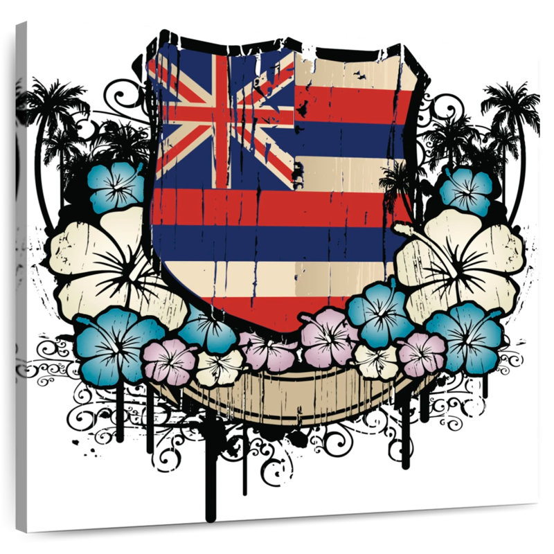 Borges Floral Hawaii Flag