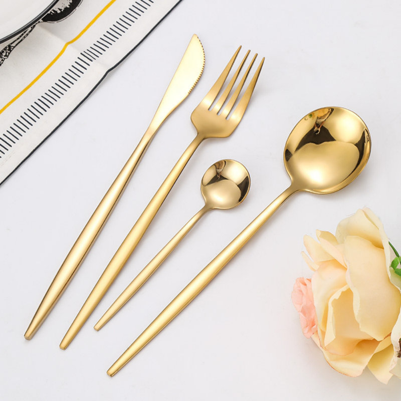 Mercer41 Izibella Stainless Steel Flatware Set - Service for 6, Gold