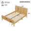 Lit plateforme moderne en rotin, cadre de lit en bois de style milieu du siècle avec tête et pied de lit en rotin tressé, lit pour chambre à coucher