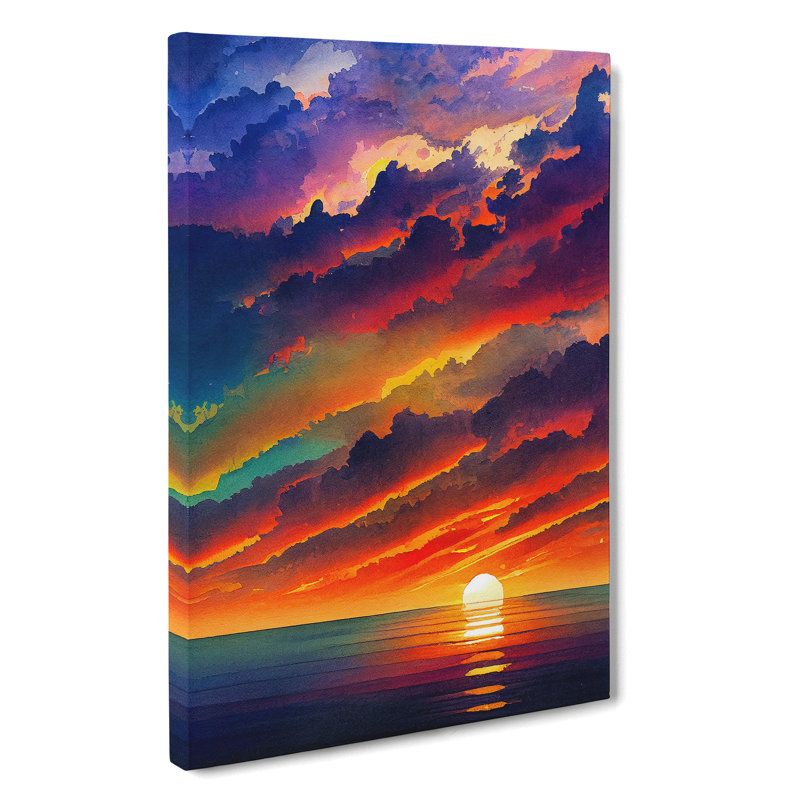 Resplendent Ocean Sunset - Wall Art, Wrapped Canvas, 50cm H x 35cm W, No Matte