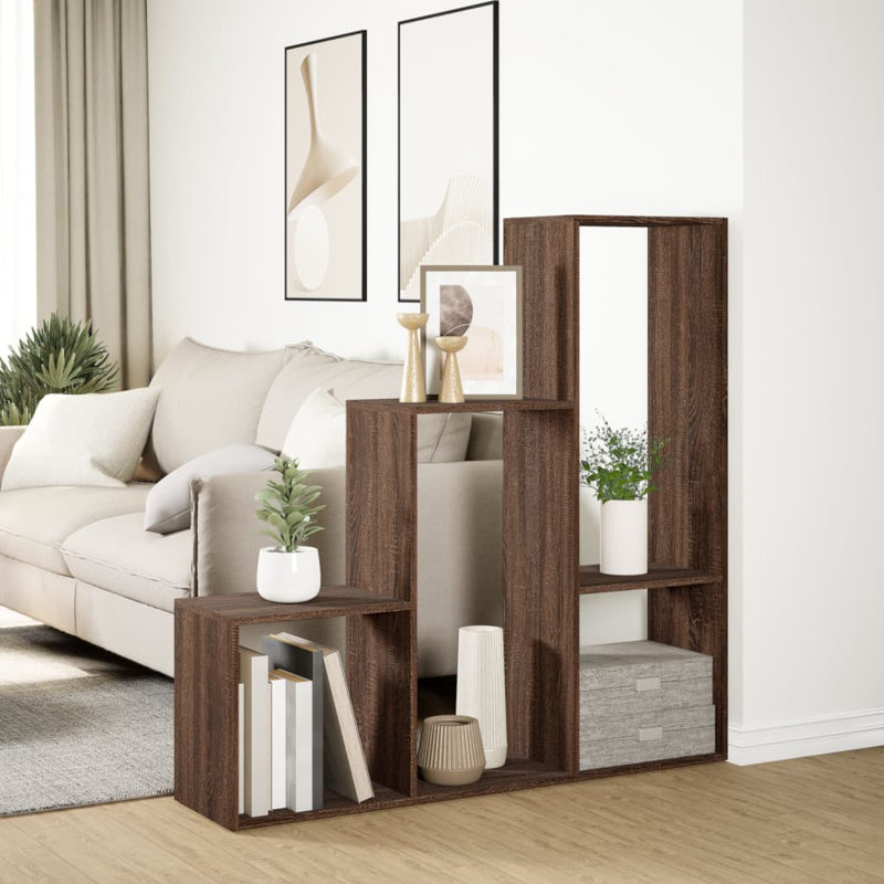 Andreca Bookcase, Artisan Oak, (3 Shelves) 123cm H x 123cm W x 29cm D