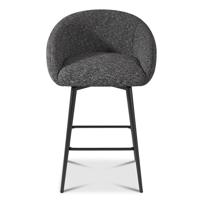 Tabourets de bar pivotants avec dossier 27,9 po (ensemble de 6), Gris, 2