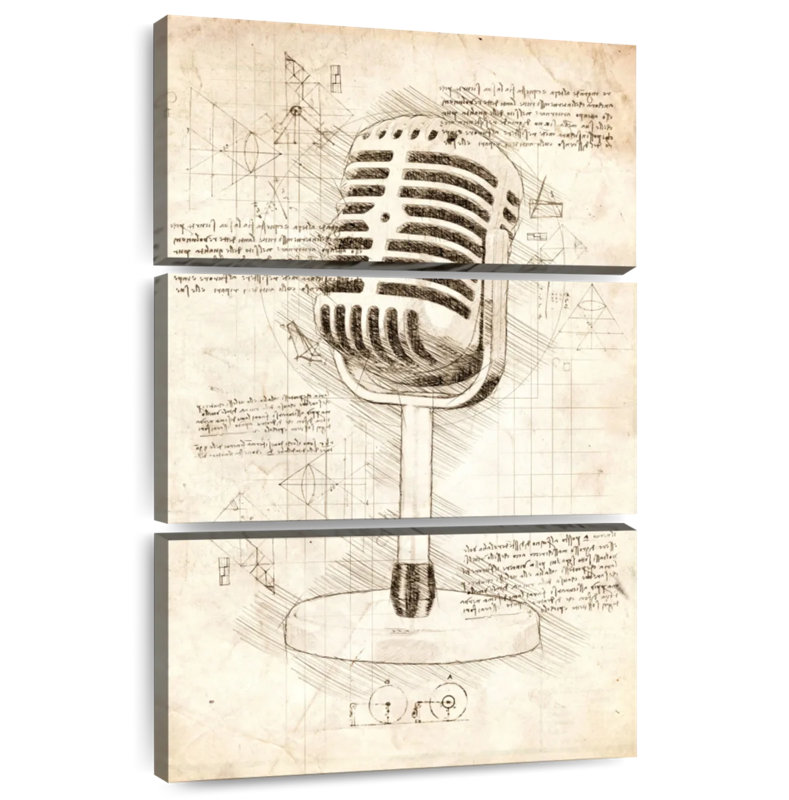 Microphone Blueprint, 32" H x 20" W