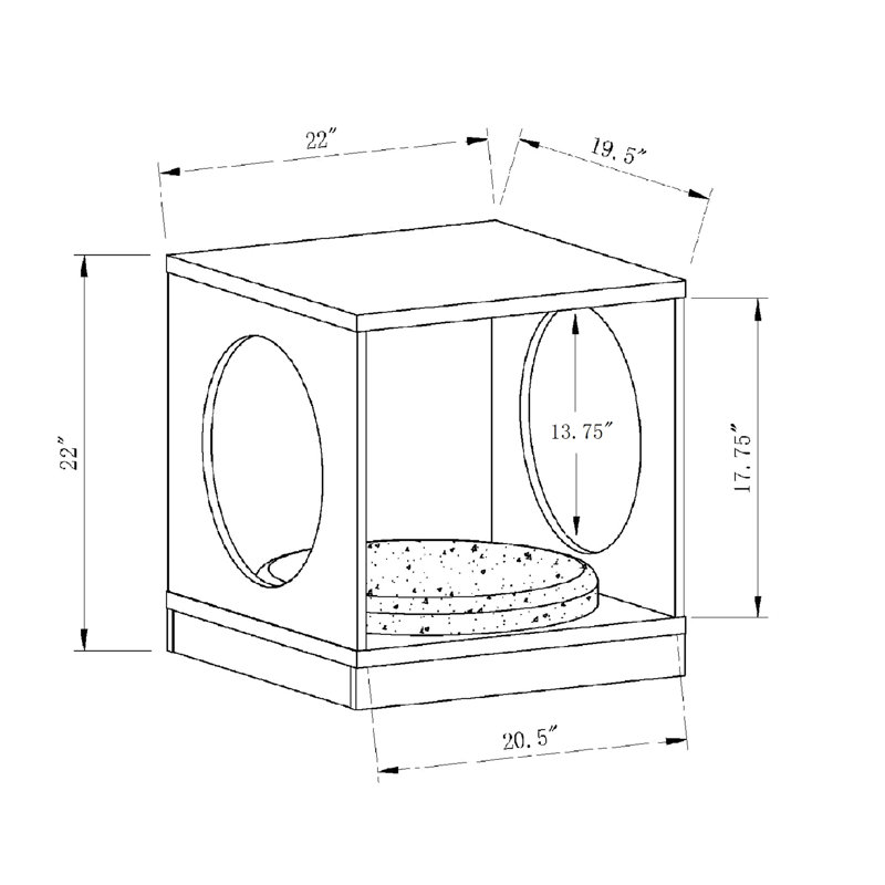 Circle Design Comfortable Pet End Table With Removable Mat In Red Cocoa