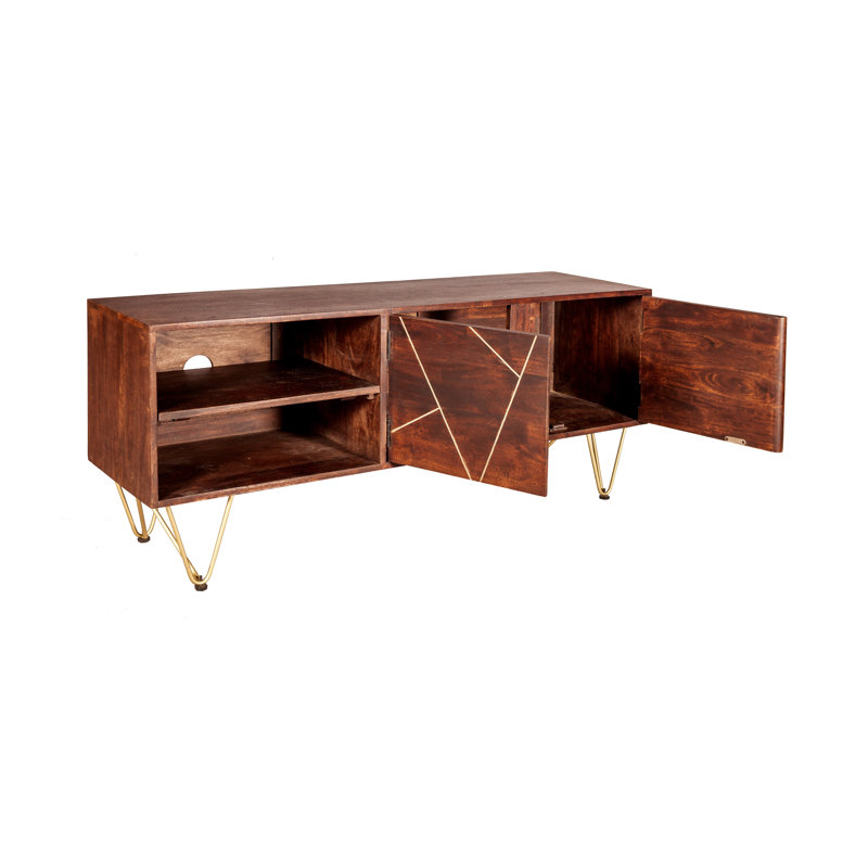 Rosella Unfinished TV Stand for TVs up to 55", Dark Walnut