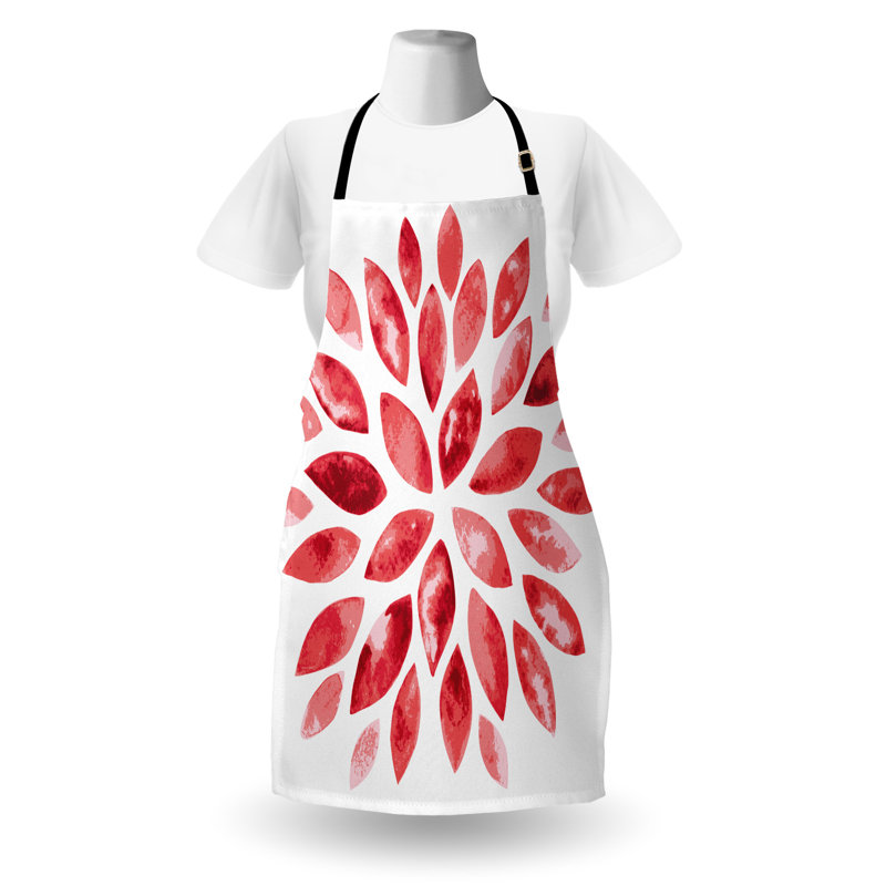 Tablier floral East Urban Home unisexe, Nature Beauty Blossom, taille adulte, rouge rubis