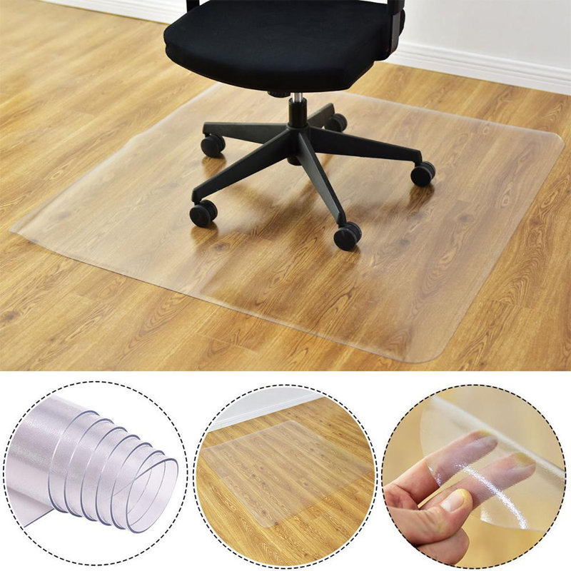 Square flat bottom PVC chair mats, 120cm x 90cm