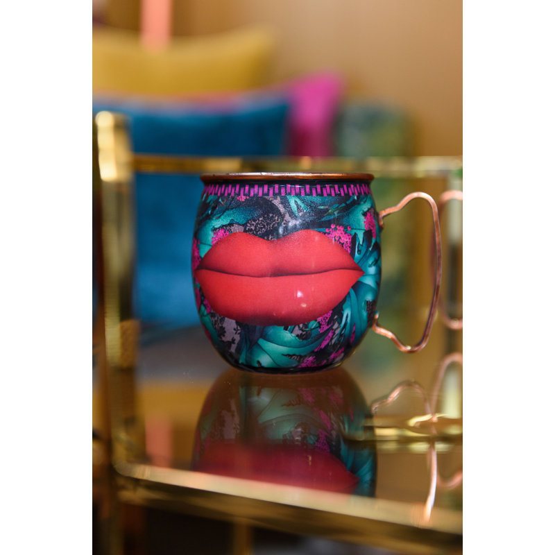 Mikasa x Sarah Arnett Stainless Steel Moscow Mule Mug, 450ml, Lip Print