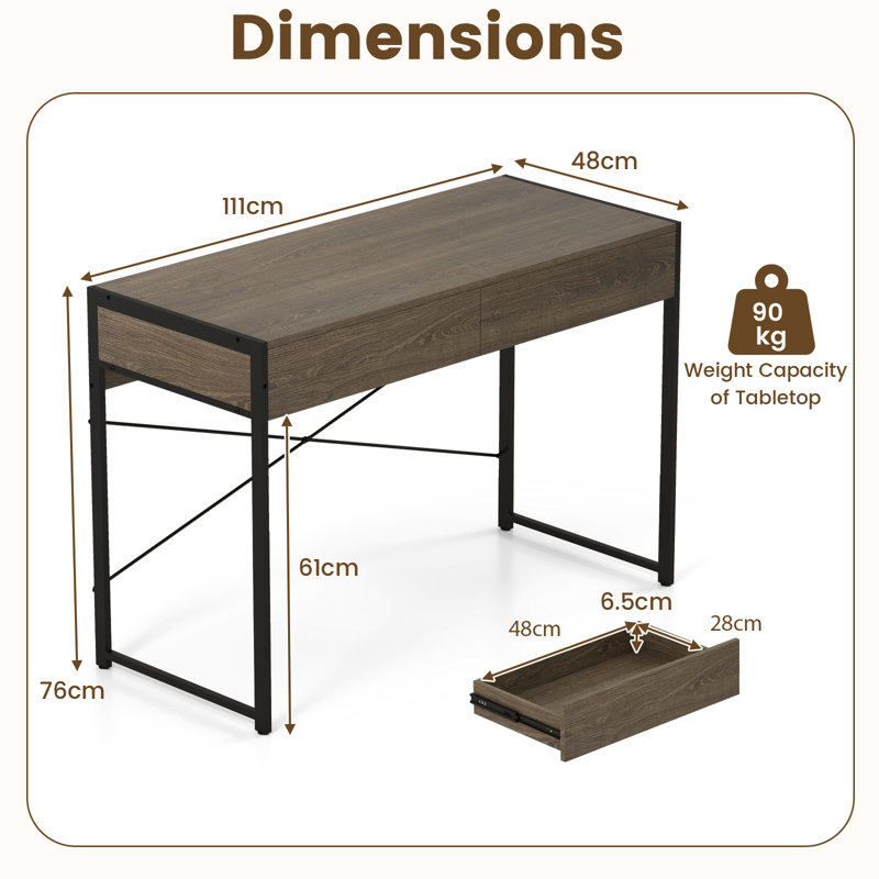 Metal Base Computer Desk