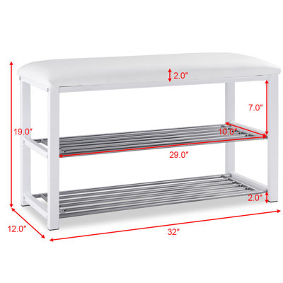 6 Pair Shoe Storage Bench